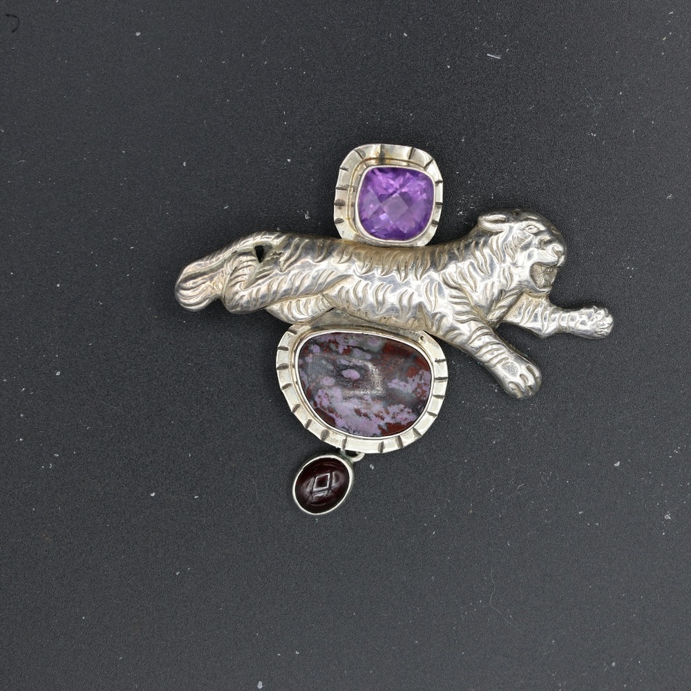 Vintage Amy Kahn Russell Pin/Pendant AKR silver